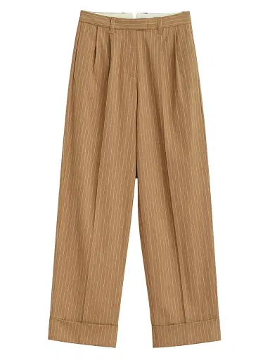 rag & bone Women's Marianne Italian Stripe Pants - Camel Stripe | Thumbnail 1