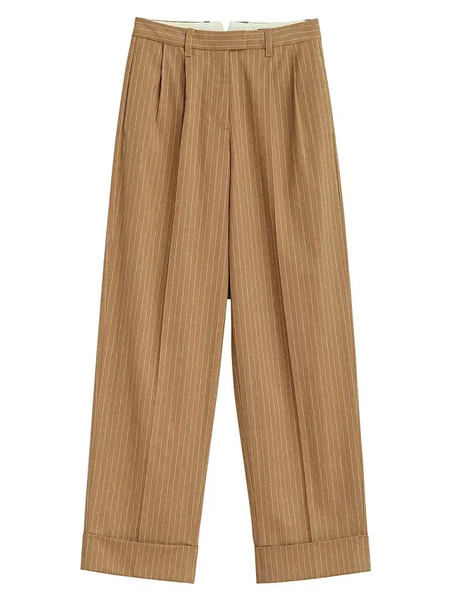 rag & bone Women's Marianne Italian Stripe Pants - Camel Stripe