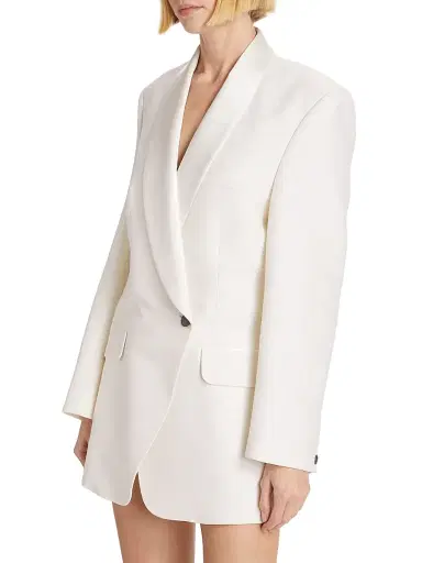 rag & bone Women's Femi Wool-Blend Double-Breasted Blazer Dress - White | Thumbnail 4 rag & bone Women's Femi Wool-Blend Double-Breasted Blazer Dress - White | Thumbnail 4