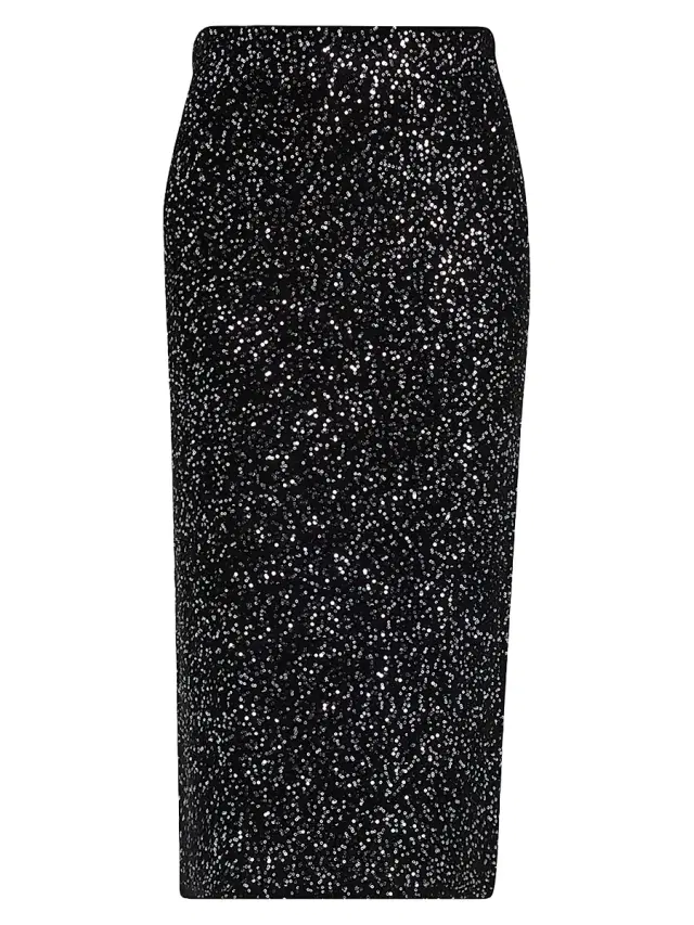 Carolina Herrera Women's Sequined Knit Pencil Skirt - Black