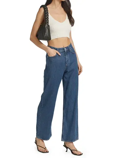 rag & bone Women's Logan Mid-Rise Featherweight Wide-Leg Jeans - Lily | Thumbnail 2 rag & bone Women's Logan Mid-Rise Featherweight Wide-Leg Jeans - Lily | Thumbnail 2