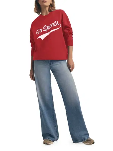 Favorite Daughter Women's Go Sports Crewneck Sweatshirt - Red - Size XS | Thumbnail 2