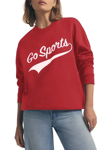 Favorite Daughter Women's Go Sports Crewneck Sweatshirt - Red - Size XS | Thumbnail 4