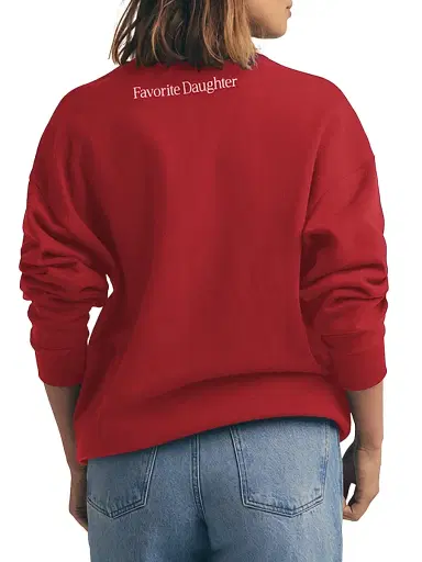 Favorite Daughter Women's Go Sports Crewneck Sweatshirt - Red - Size XS | Thumbnail 5