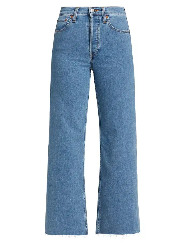 Re/done Women's High-Rise Wide-Leg Crop Jeans - Runyon