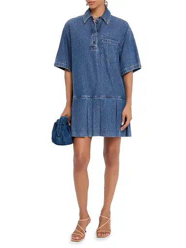 Frame Women's The Tennis Denim Minidress - Blue - Size XL | Thumbnail 3 Frame Women's The Tennis Denim Minidress - Blue - Size XL | Thumbnail 3