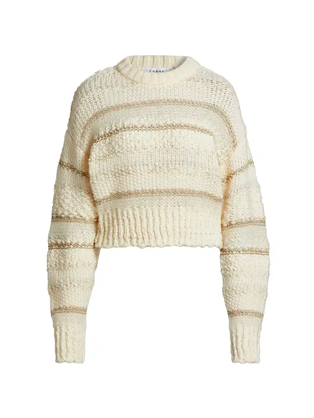 FRAME Women's Textured Stripe Sweater - Cream Multi