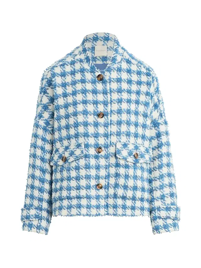 Favorite Daughter Women's The Timeless Houndstooth Jacket - Blue Jay Houndstooth
