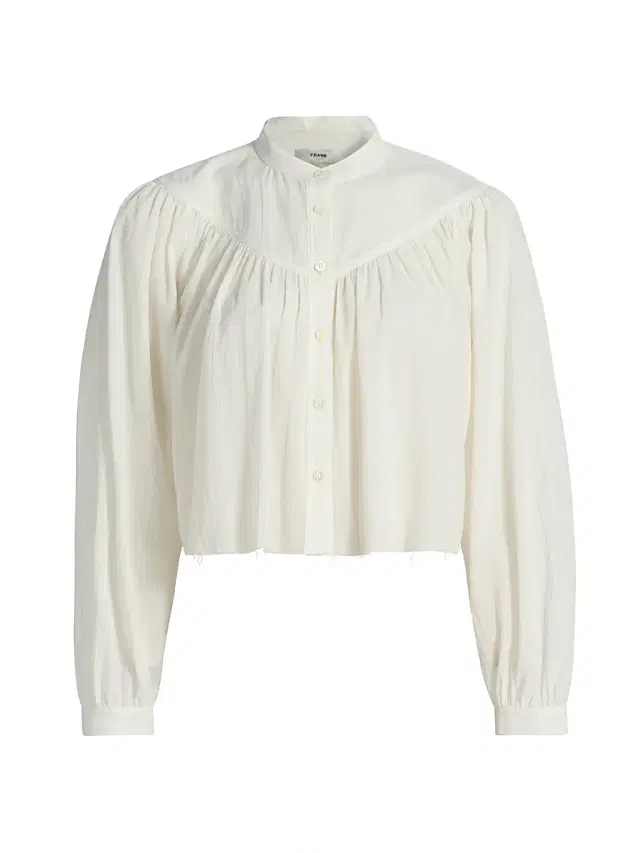 FRAME Women's The Swing Gathered Cotton Blouse - Alabaster