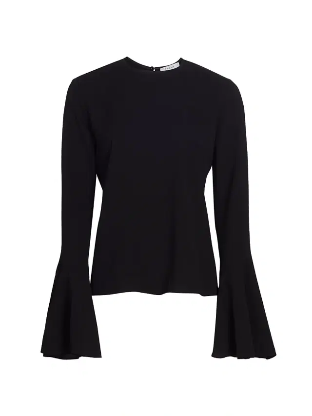 FRAME Women's Flutter-Sleeve Top - Black