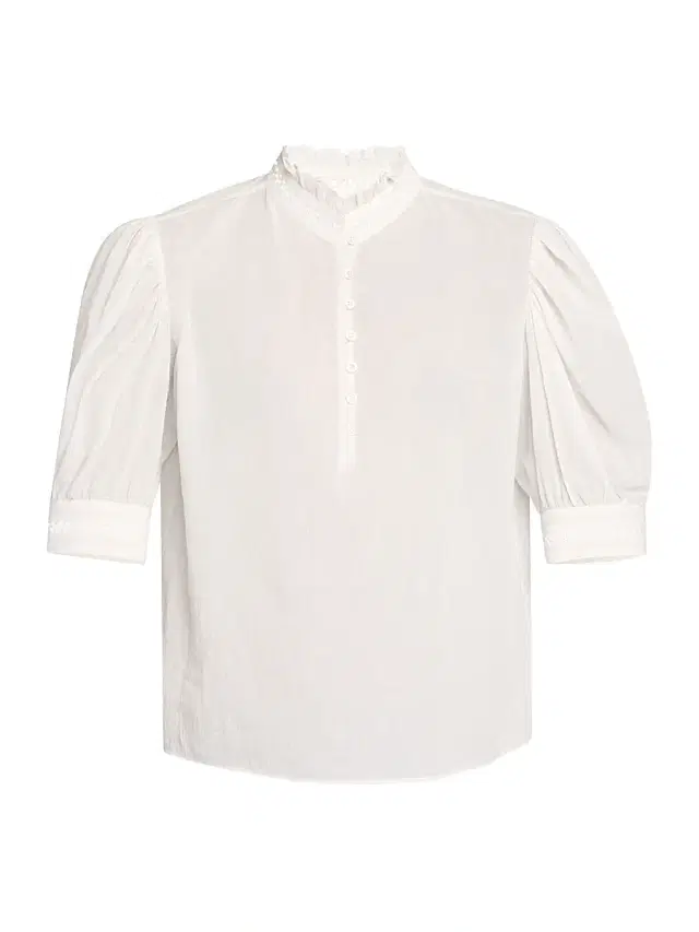 FRAME Women's The Ruffle Collar Poplin Top - White