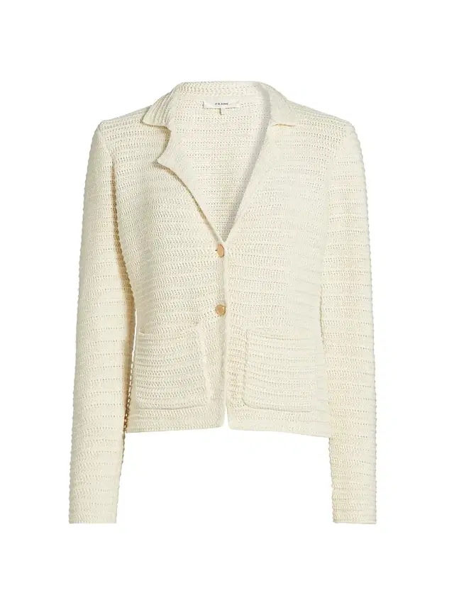 FRAME Women's The Crochet Blazer - Cream
