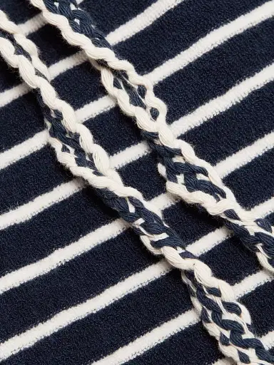 RAILS Women's Teddy Striped Cotton Terry Shorts - Navy Ivory Stripe - Size XS | Thumbnail 7