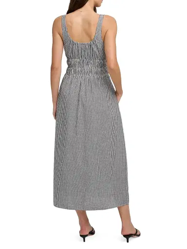 Favorite Daughter Women's The Swoon Gingham Cotton Sleeveless Midi-Dress - Navy White - Size XL | Thumbnail 5 Favorite Daughter Women's The Swoon Gingham Cotton Sleeveless Midi-Dress - Navy White - Size XL | Thumbnail 5