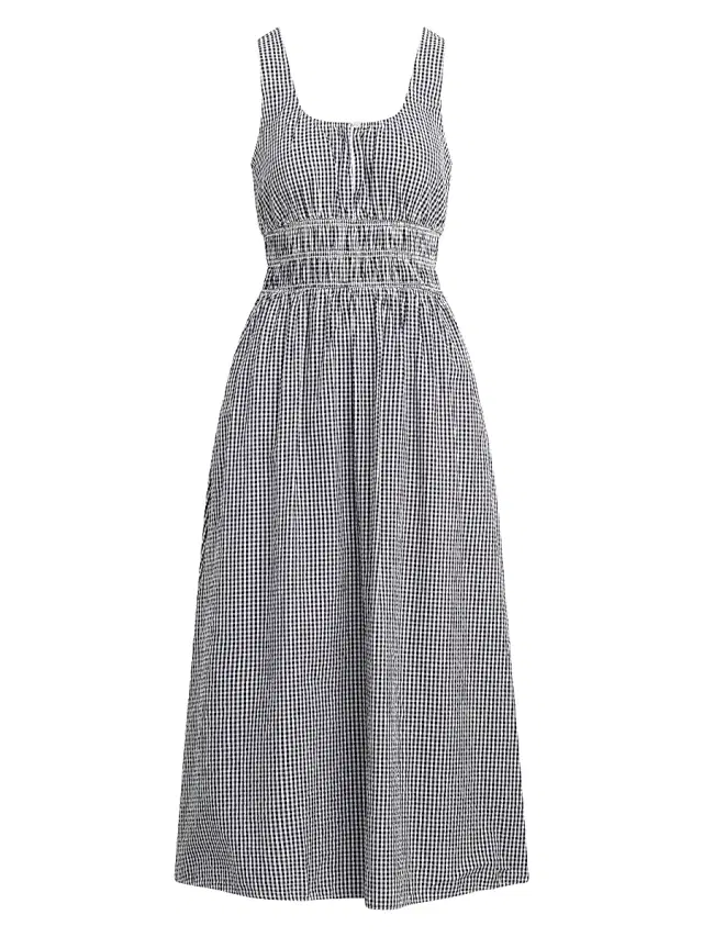 Favorite Daughter Women's The Swoon Gingham Cotton Sleeveless Midi-Dress - Navy White