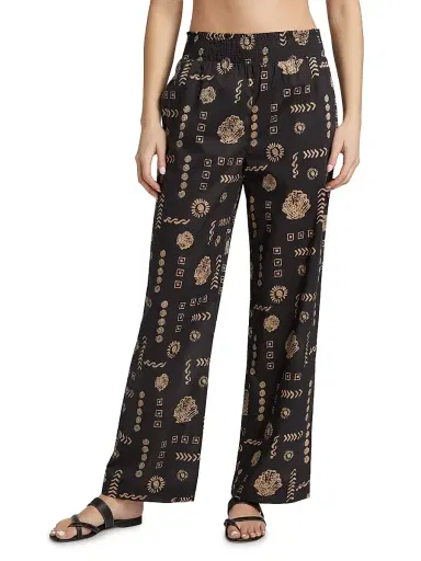 Rails Women's Brendon Abstract Cotton Straight Pants - Beach Shells | Thumbnail 3 Rails Women's Brendon Abstract Cotton Straight Pants - Beach Shells | Thumbnail 3