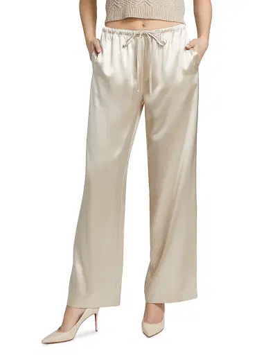 SPRWMN Women's Kauai Silk Wide-Leg Pants - Champagne | Thumbnail 3 SPRWMN Women's Kauai Silk Wide-Leg Pants - Champagne | Thumbnail 3