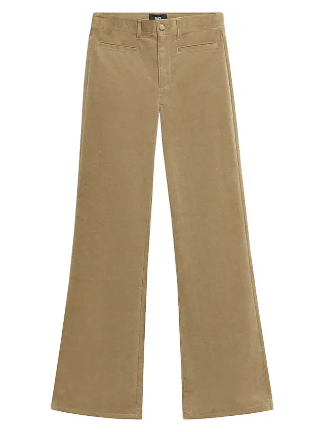 Paige Women's Leenah Wide-Leg Corduroy Pants - Olive