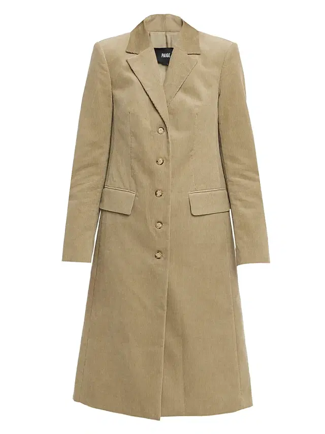 PAIGE Women's Trexi Long Corduroy Coat - Olive