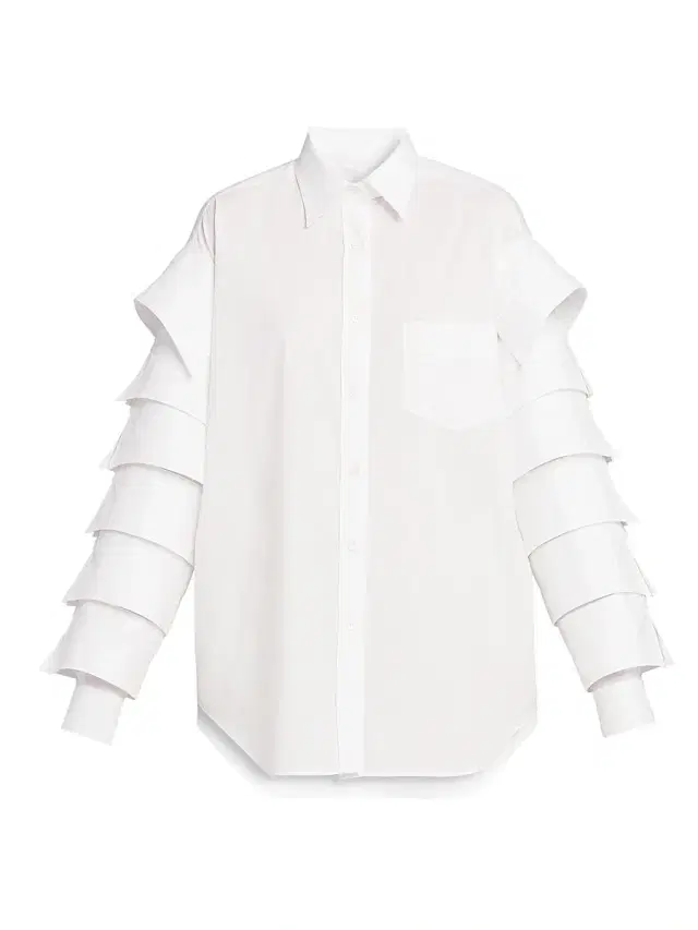 MOSCHINO Women's Ruffled-Sleeve Cotton Shirt - Multi White