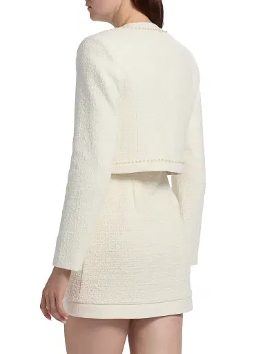 LoveShackFancy Women's Ralphette Tweed Jacket - Cream | Thumbnail 5