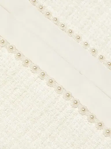 LoveShackFancy Women's Ralphette Tweed Jacket - Cream | Thumbnail 7