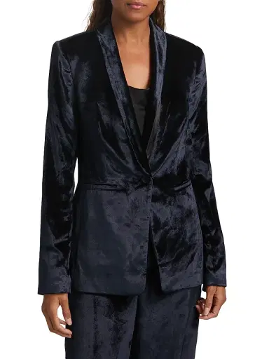 PAIGE Women's Kriselle Velvet Blazer - Midnight | Thumbnail 3