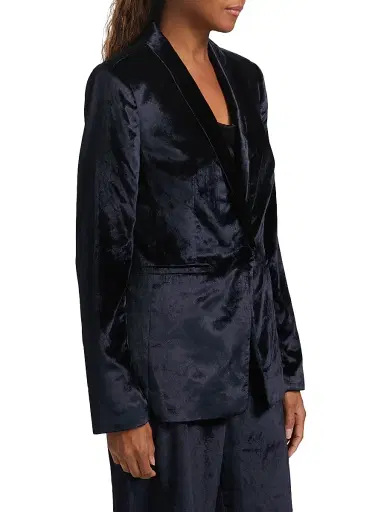 PAIGE Women's Kriselle Velvet Blazer - Midnight | Thumbnail 4