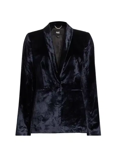 PAIGE Women's Kriselle Velvet Blazer - Midnight | Thumbnail 1