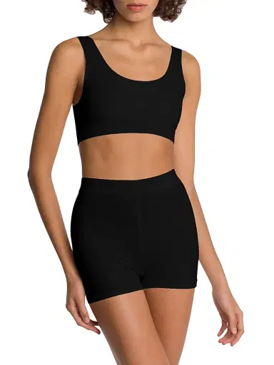 Wolford Women's Beauty Cotton Scoop Neck Bralette - Black - Size XS | Thumbnail 2