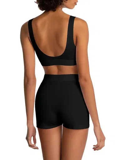 Wolford Women's Beauty Cotton Scoop Neck Bralette - Black - Size XS | Thumbnail 3