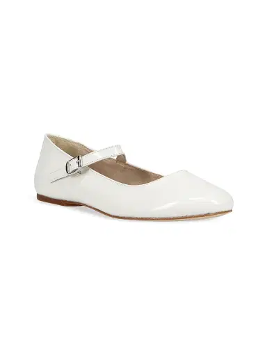 Polo Ralph Lauren Little Girl's & Girl's Kinslee Patent Leather Mary Jane Flats - White 6 (Child) | Thumbnail 1 Polo Ralph Lauren Little Girl's & Girl's Kinslee Patent Leather Mary Jane Flats - White 6 (Child) | Thumbnail 1