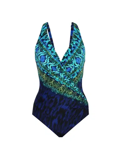 Miraclesuit Swim Women's Alhambra Wrapsody One-Piece Swimsuit - Blue Multi - Size 10 | Thumbnail 1 Miraclesuit Swim Women's Alhambra Wrapsody One-Piece Swimsuit - Blue Multi - Size 10 | Thumbnail 1