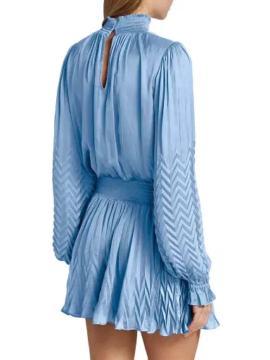 Ramy Brook Women's Sawyer Satin Minidress - Steel Blue - Size XS | Thumbnail 5