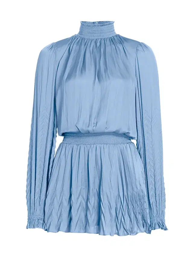 Ramy Brook Women's Sawyer Satin Minidress - Steel Blue