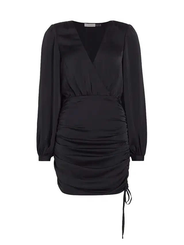 Ramy Brook Women's Foxy V-Neck Ruched Minidress - Black