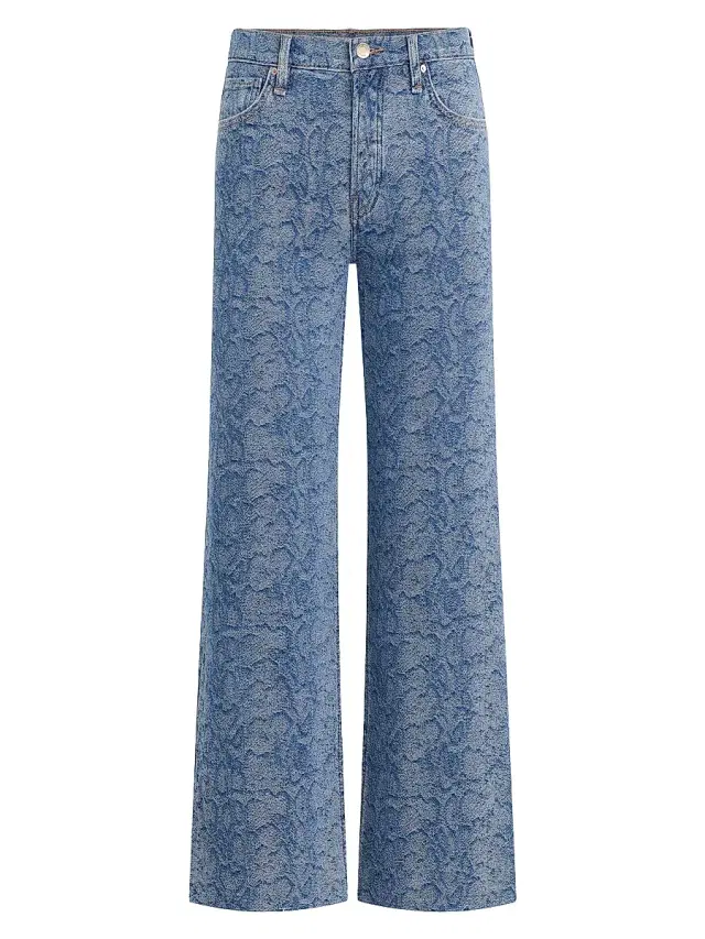 Hudson Jeans Women's Rosie Snake-Print High-Rise Wide-Leg Jeans - Venom