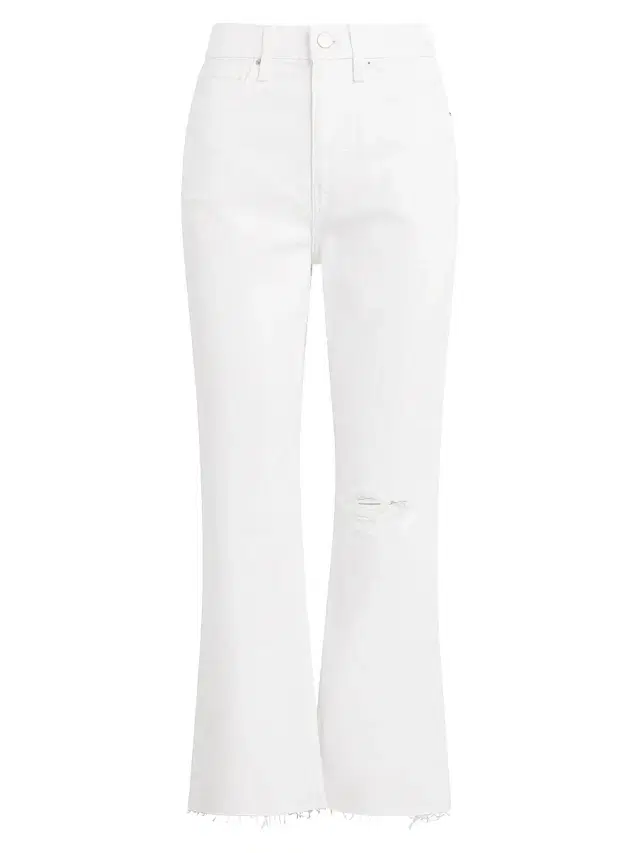 Hudson Jeans Women's Jade High-Rise Loose-Fit Crop Straight Jeans - Torn White