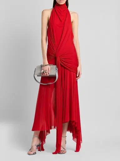 Alexander McQueen Women's Knotted Jersey Draped Maxi Dress | Thumbnail 2 Alexander McQueen Women's Knotted Jersey Draped Maxi Dress | Thumbnail 2