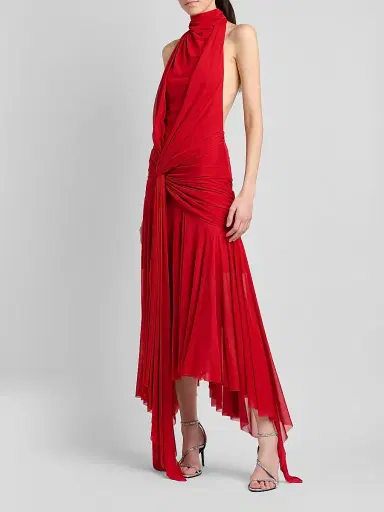Alexander McQueen Women's Knotted Jersey Draped Maxi Dress | Thumbnail 4 Alexander McQueen Women's Knotted Jersey Draped Maxi Dress | Thumbnail 4