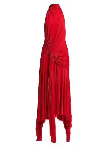 Alexander McQueen Women's Knotted Jersey Draped Maxi Dress | Thumbnail 1 Alexander McQueen Women's Knotted Jersey Draped Maxi Dress | Thumbnail 1