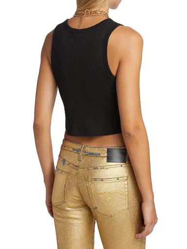 R13 Women's Distressed Crop Tank - Black - Size XS | Thumbnail 5 R13 Women's Distressed Crop Tank - Black - Size XS | Thumbnail 5