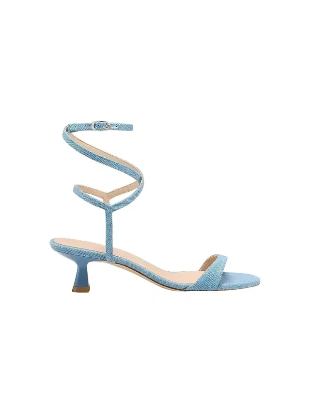 Stuart Weitzman Women's Nudist 50MM Wrap Denim Sandals - Washed
