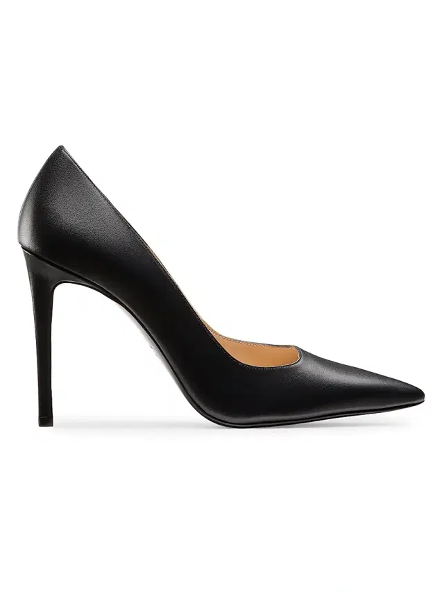 Stuart Weitzman Women's Stuart Power 100MM Leather Pumps - Black