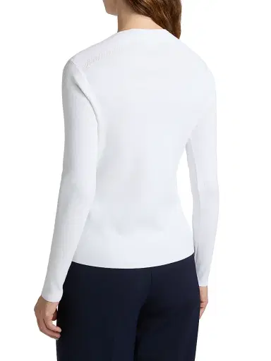 Elie Tahari Women's The Sunny Ribbed Asymmetric Top - Sky White | Thumbnail 5