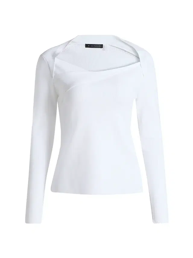 Elie Tahari Women's The Sunny Ribbed Asymmetric Top - Sky White
