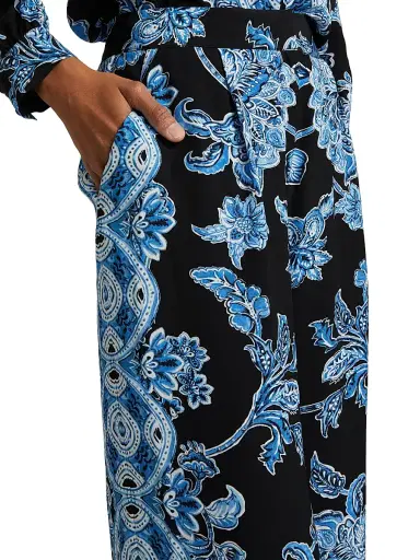 Elie Tahari Women's Skylar Floral Mid-Rise Pants - Estate Garden Noir Ground | Thumbnail 6 Elie Tahari Women's Skylar Floral Mid-Rise Pants - Estate Garden Noir Ground | Thumbnail 6