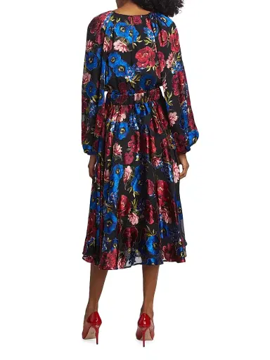 Elie Tahari Women's The Audrey Floral Midi-Dress - Nocturnal Blooms | Thumbnail 5 Elie Tahari Women's The Audrey Floral Midi-Dress - Nocturnal Blooms | Thumbnail 5