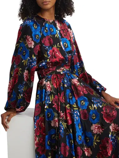 Elie Tahari Women's The Audrey Floral Midi-Dress - Nocturnal Blooms | Thumbnail 6 Elie Tahari Women's The Audrey Floral Midi-Dress - Nocturnal Blooms | Thumbnail 6