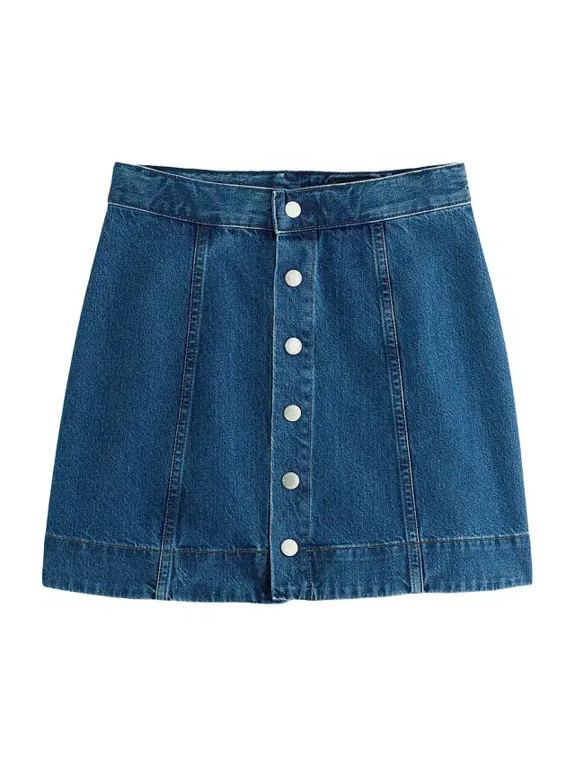 AG Jeans Women's Evie Denim A-Line Miniskirt - Denali